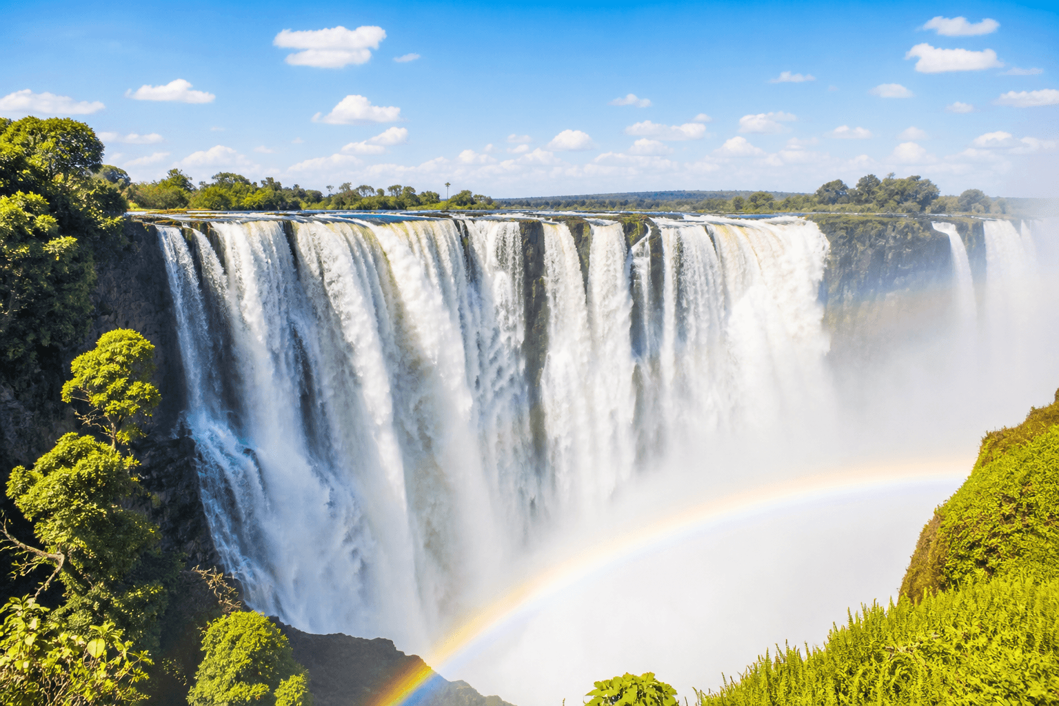 Victoria Falls, connecting Zambia and Zimbabwe